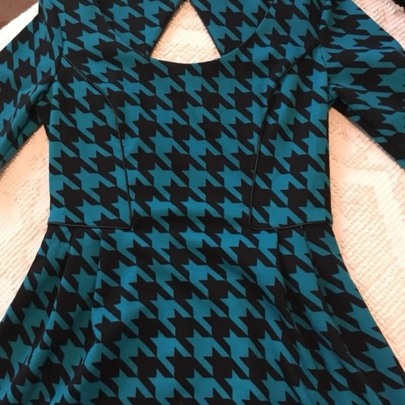 Candie’s teal knit houndstooth dress - Picture 2 of 4